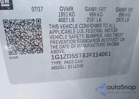 2018 Chevrolet Malibu Lt from USA, damaged, VIN 1G1ZD5ST8JF114061